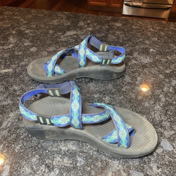Chaco Cloud Classic Sandals Women's Size 8 Green Blue Print - Picture 4 of 10
